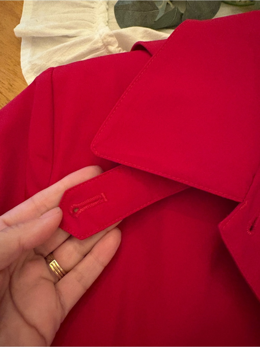 Ralph Lauren Bold Red Button-Front Trench Coat - Water Resistant - Picture 10 of 12